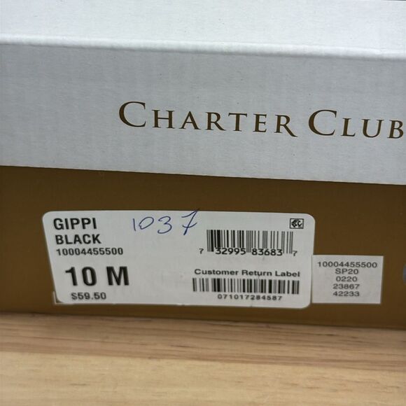 Charter Club Gippi Black Wedge Sandals size 10 M - Picture 9 of 9